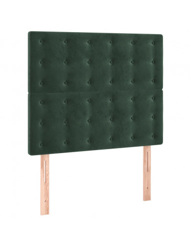 Giroletto a Molle con Materasso Verde Scuro 120x200 cm Velluto