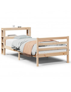 Giroletto con Testiera 90x200 cm in Legno Massello di Pino