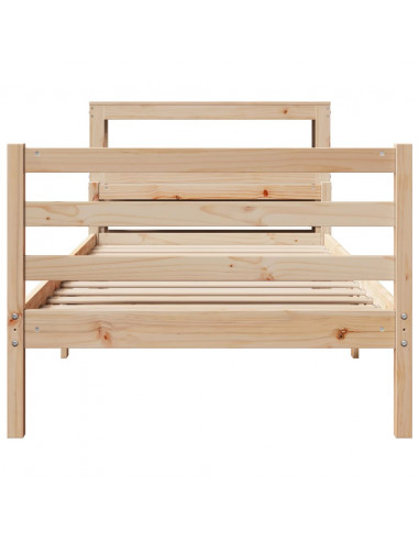 Giroletto con Testiera 90x200 cm in Legno Massello di Pino