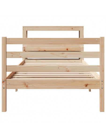 Giroletto con Testiera 90x200 cm in Legno Massello di Pino