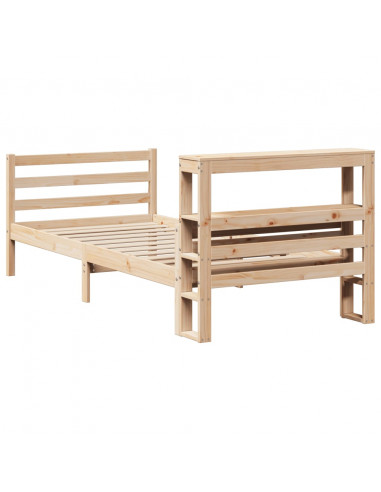 Giroletto con Testiera 90x200 cm in Legno Massello di Pino