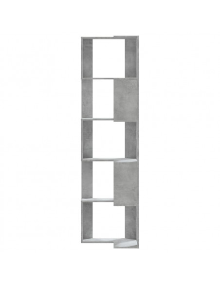 Libreria Angolare 5Ripiani Grigio Cemento 50x50x179 cm Legno