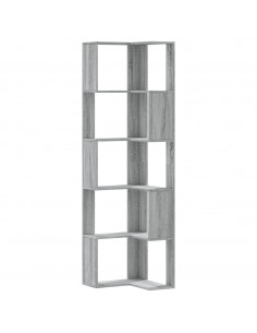 Libreria Angolare 5Ripiani Grigio Sonoma 50x50x179 cm Legno