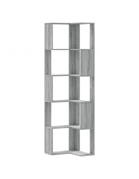 Libreria Angolare 5Ripiani Grigio Sonoma 50x50x179 cm Legno
