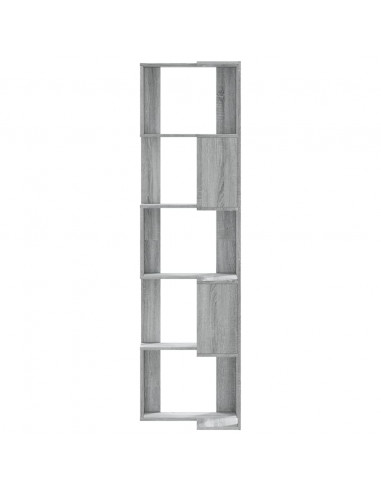 Libreria Angolare 5Ripiani Grigio Sonoma 50x50x179 cm Legno