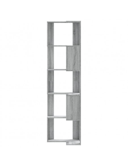 Libreria Angolare 5Ripiani Grigio Sonoma 50x50x179 cm Legno