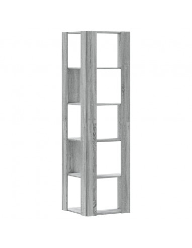 Libreria Angolare 5Ripiani Grigio Sonoma 50x50x179 cm Legno