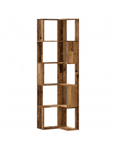 Libreria Angolare 5Ripiani Legno Vecchio 50x50x179 cm Legno