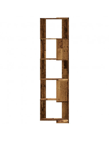 Libreria Angolare 5Ripiani Legno Vecchio 50x50x179 cm Legno
