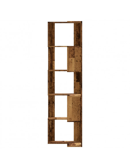 Libreria Angolare 5Ripiani Legno Vecchio 50x50x179 cm Legno