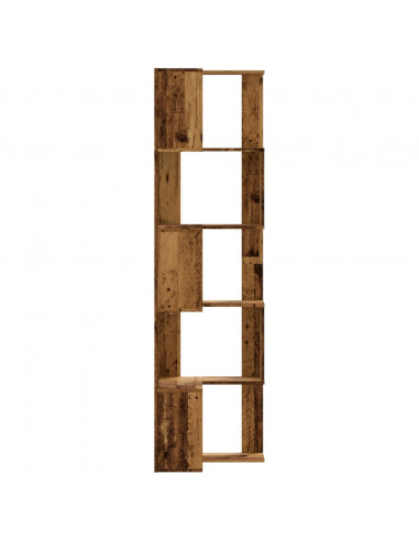 Libreria Angolare 5Ripiani Legno Vecchio 50x50x179 cm Legno