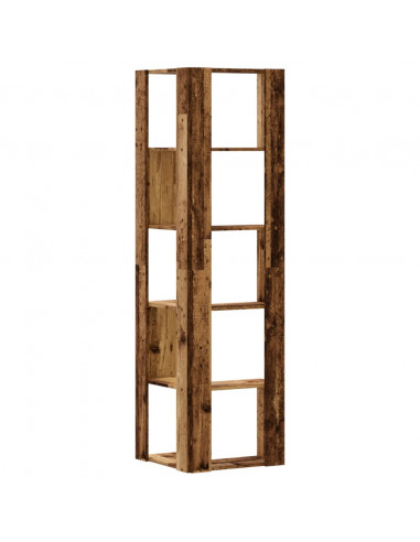 Libreria Angolare 5Ripiani Legno Vecchio 50x50x179 cm Legno