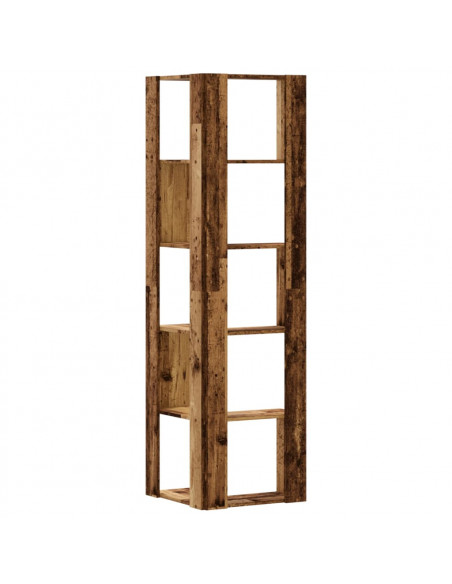 Libreria Angolare 5Ripiani Legno Vecchio 50x50x179 cm Legno