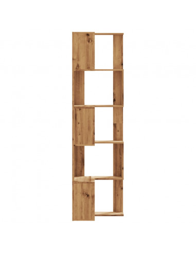 Libreria Angolare 5Ripiani Rovere Artigianale 50x50x179cm Legno