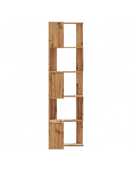 Libreria Angolare 5Ripiani Rovere Artigianale 50x50x179cm Legno