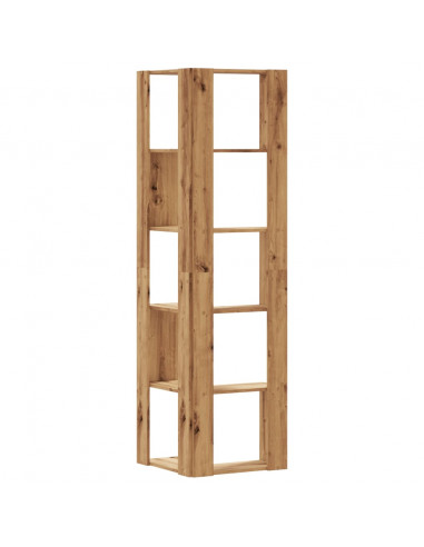 Libreria Angolare 5Ripiani Rovere Artigianale 50x50x179cm Legno