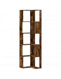 Libreria Angolare 5Ripiani Rovere Fumo 50x50x179 cm Multistrato