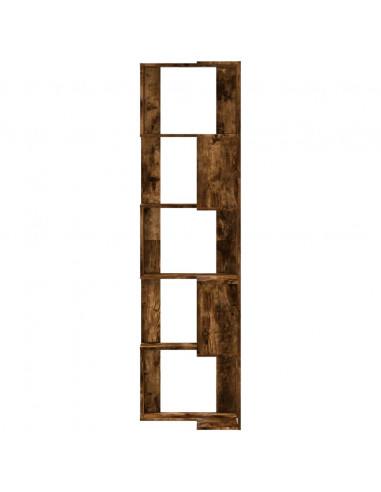 Libreria Angolare 5Ripiani Rovere Fumo 50x50x179 cm Multistrato