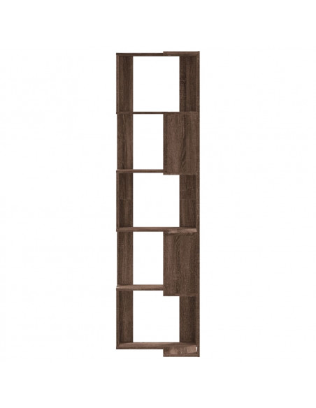 Libreria Angolare 5Ripiani Rovere Marrone 50x50x179 cm Legno