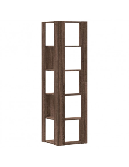 Libreria Angolare 5Ripiani Rovere Marrone 50x50x179 cm Legno