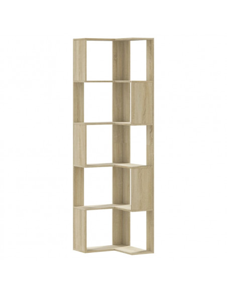 Libreria Angolare 5Ripiani Rovere Sonoma 50x50x179 cm Legno