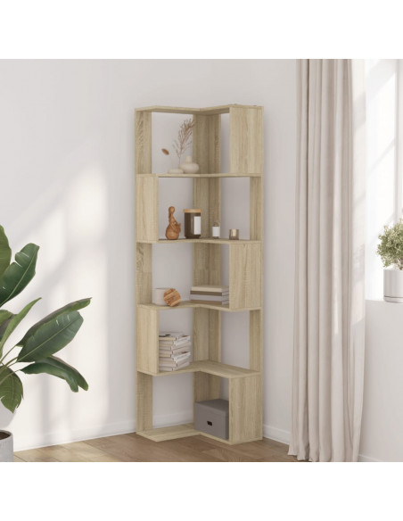 Libreria Angolare 5Ripiani Rovere Sonoma 50x50x179 cm Legno