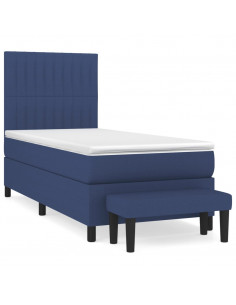 Giroletto a Molle con Materasso Blu 90x190 cm in Tessuto