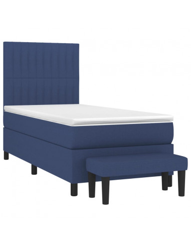 Giroletto a Molle con Materasso Blu 90x190 cm in Tessuto