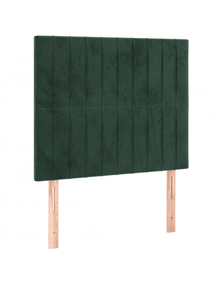 Giroletto a Molle con Materasso Verde Scuro 90x200 cm Velluto