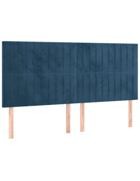 Giroletto a Molle con Materasso Blu Scuro 180x200 cm in Velluto