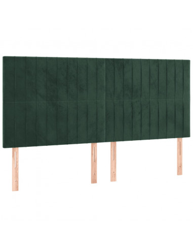 Giroletto a Molle con Materasso Verde Scuro 180x200 cm Velluto