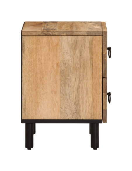 Comodini 2pz 40x33x46 cm in Legno Massello di Mango