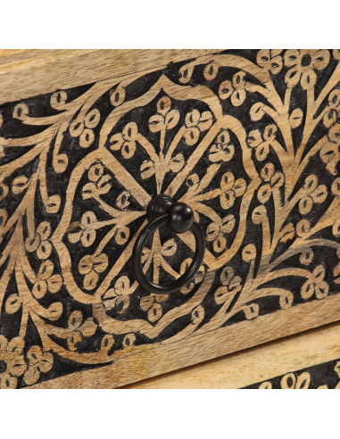 Comodini 2pz 40x33x46 cm in Legno Massello di Mango