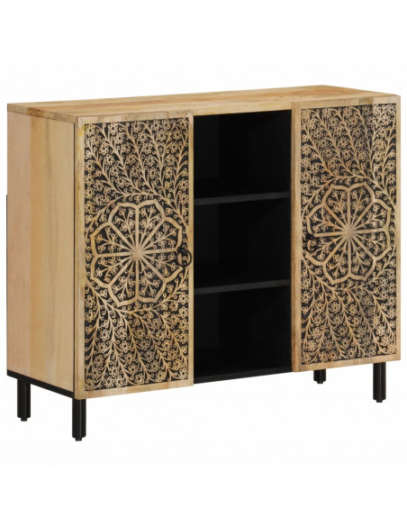Credenza 90x33x75 cm in Legno Massello di Mango
