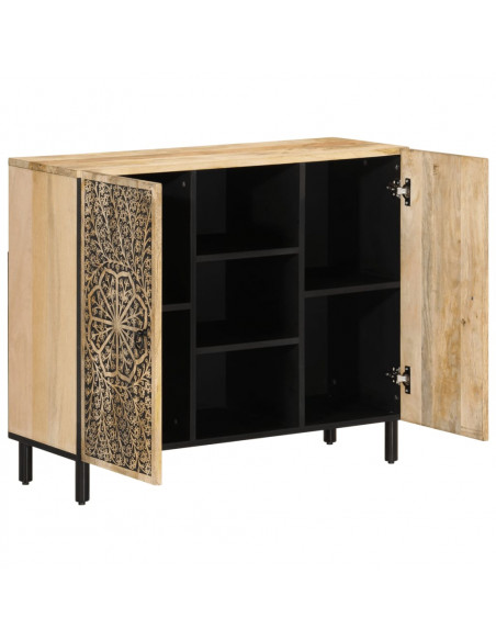 Credenza 90x33x75 cm in Legno Massello di Mango