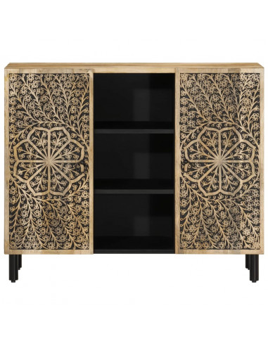 Credenza 90x33x75 cm in Legno Massello di Mango