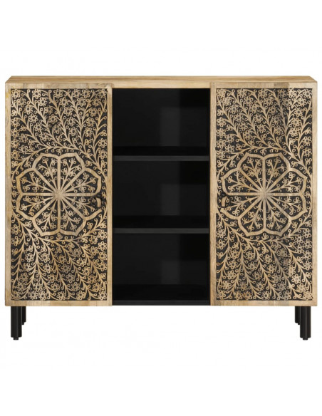 Credenza 90x33x75 cm in Legno Massello di Mango