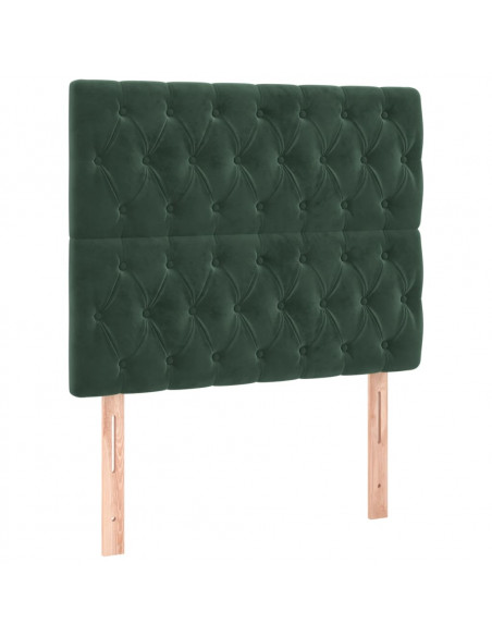 Giroletto a Molle con Materasso Verde Scuro 100x200 cm Velluto