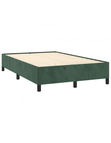 Giroletto a Molle con Materasso Verde Scuro 120x190 cm Velluto