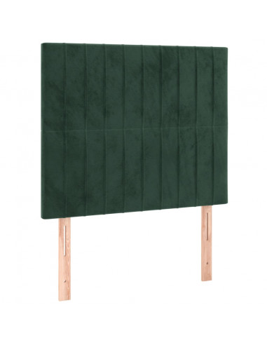 Giroletto a Molle con Materasso Verde Scuro 80x200 cm Velluto