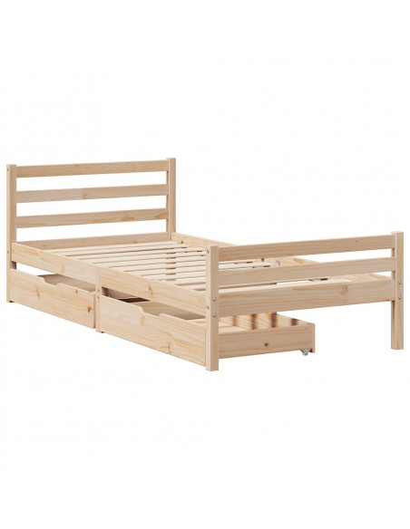 Letto senza Materasso 90x200 cm in Legno Massello di Pino