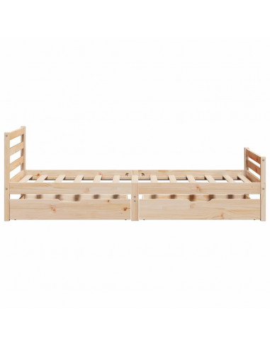 Letto senza Materasso 90x200 cm in Legno Massello di Pino
