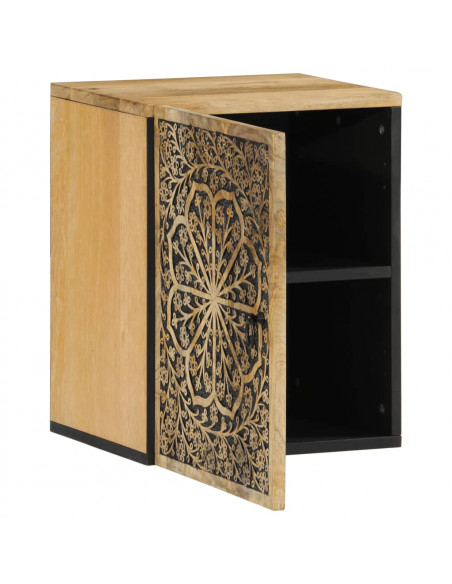 Mobile da Bagno a Parete 38x33x48 cm in Legno Massello di Mango