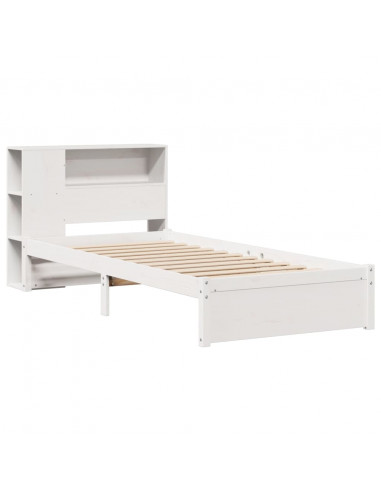 Letto con Libreria senza Materasso 75x190 cm in Legno Pino