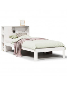 Letto con Libreria senza Materasso 75x190 cm in Legno Pino