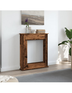 Cornice per Camino Legno Antico 75x20x87,5 cm in Truciolato 2