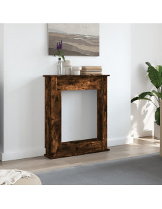 Cornice per Camino Rovere Fumo 75x20x87,5 cm in Truciolato 2