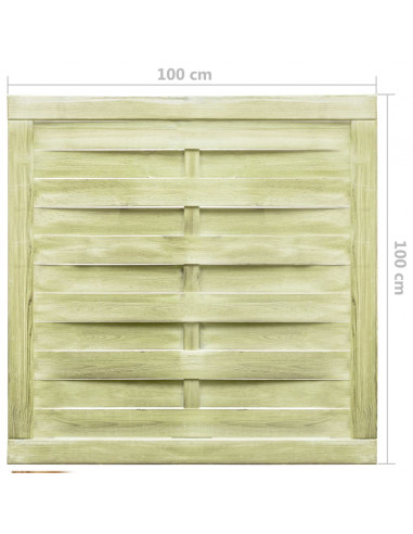 Cancello da Giardino Legno di Pino Impregnato 100x100 cm Verde