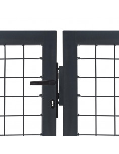 Cancello da Giardino con Pali in Acciaio 350x100 cm Antracite 2