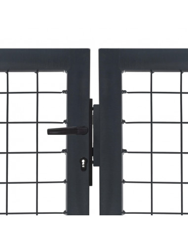 Cancello da Giardino con Pali in Acciaio 350x100 cm Antracite